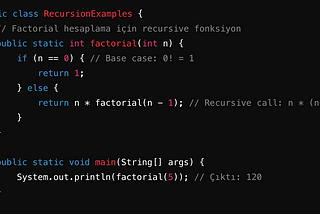 recursion example with java