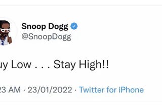 Snoop Dogg knows. #crypto #buylowstayhigh #buylowsellhigh #Bitcoin #Altcoins #ovato