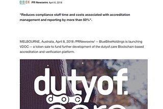 dutyof.care Launches World’s First Blockchain Accreditation Platform To Protect Aged, Children…