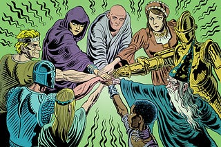 People coming together in Step 2 of problem solving. Illustration by James Yamasaki.