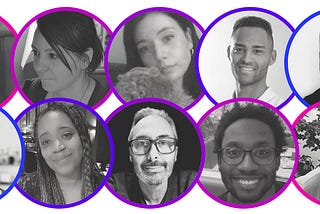 A collage of headshots of all the people on the UX Research & Design Team