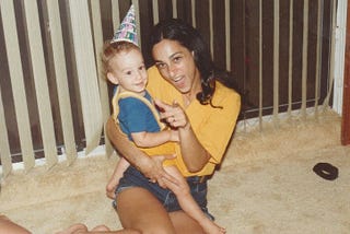 A Mom and Her Son: Sandy Mackman with Ryan Mackman in July of 1981