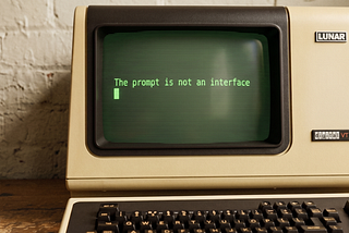 A 1970s computer with black screen and green text. Model: VT100