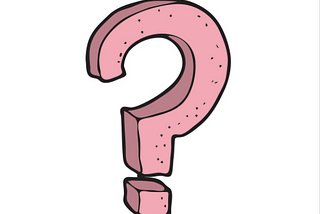 A nice illustration of a big pink question mark