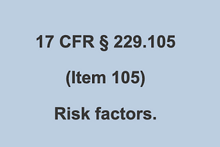 Risk Factors Security Filings