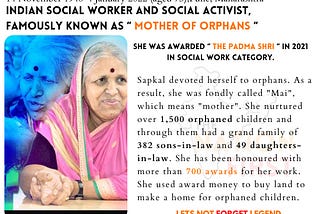 NationFirst | Unsung Warrior | Sindhutai Sapkal