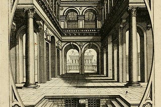 The interior of a palace. A public domain drawing from public.work/palace