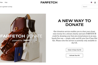 FARFETCH Launches Donate Service in US, Powered by New White Label Offering from thredUP’s…