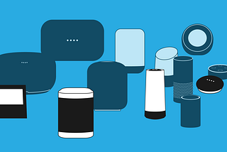 Image depics various smart speakers devices with out the manufacturer logo