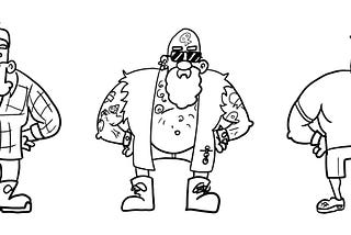 Lineup of a person in different clothes. The character needs to fit his universe, your product needs to fit the brand.