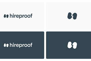 The final iterations of the Hireproof logo from our design agency