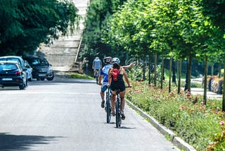 biking in the park