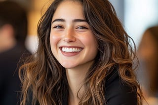 A smiling young woman.