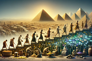 Money, Currency Evolution, and Pyramids
