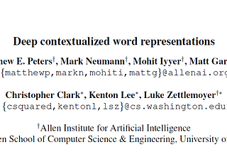Paper Notes #2 — Deep contextualized word representations