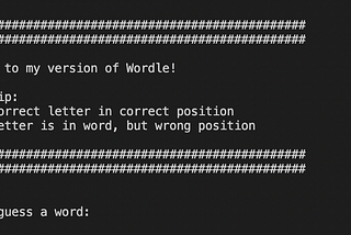 First Project: Terminal Wordle.py