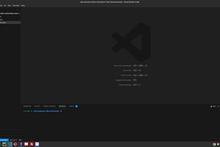 Screenshot of Dev Containers running.