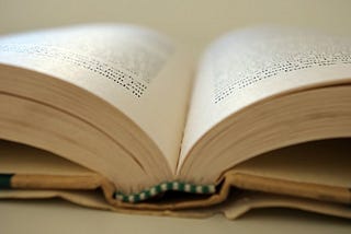 A photo of an open book.