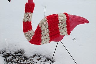 KNIT A SWEATER FOR A LAWN FLAMINGO … YOU KNOW YOU WANT TO!