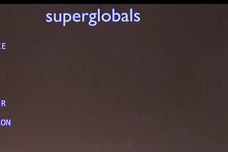 Superglobals