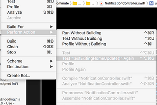 Xcode pro-tip: run last test again