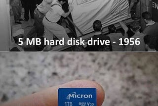 In 1956, 5 megabytes (5MB) of data weighed a ton