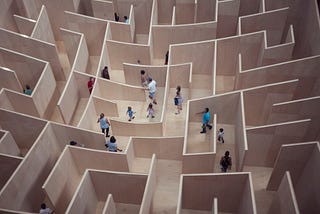 People going through a maze