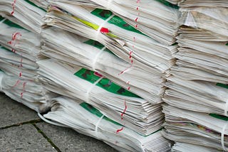 Old newspapers can be reused and recycled towards a circular economy of paper