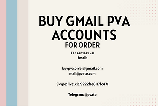 Buy Gmail PVA Accounts\