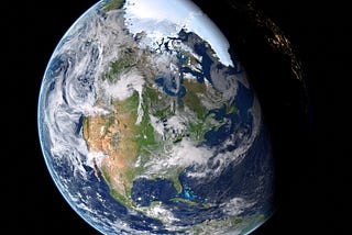 Planet Earth viewed from space.