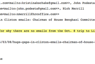 “Huge gap” in Clinton emails PODESTA 17 EMAIL ID 27197 (HER OWN CAMPAIGN RELATES CLINTON EMAILS to…