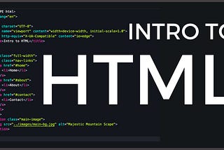 Intro to HTML