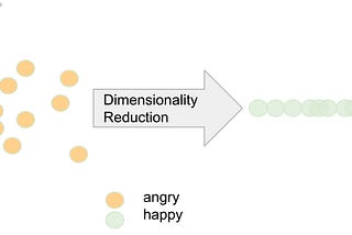 Simplified dimensionality reduction example (from 2D to 1D)