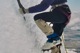 Author ice climbing n New Zealand