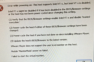 VMware Virtualization error