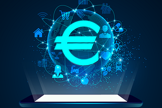 A digital euro connecting with people, products, properties, ideas and feelings