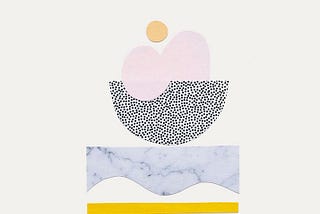 Minimalist collages and paintings inspired by our home gardens — soothing art by Olga Szczechowska