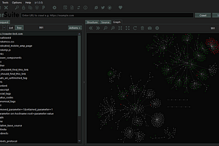 Visualizing Katana crawl results using SpiderSuite.