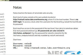 Natas Web CTF