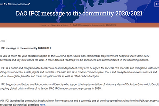 Mensaje de DAO IPCI a la comunidad 2020/2021