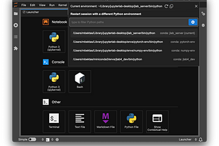 Python Environment management in JupyterLab Desktop