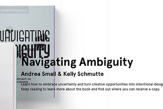 A screen shot from the official web site of the “Navigating Ambiguity” book. (Don’t get me started on the type crime being committed on that “Just Published” tag…)