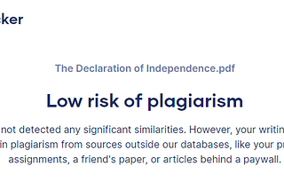 Beating Plagiarism Checkers for Science