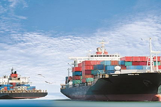 The vessel, ships, containers, ocean describe Imports.