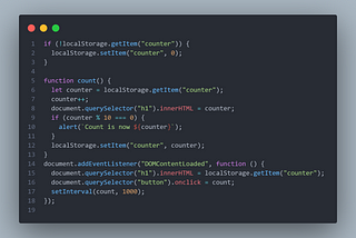 Counter Program with Local Storage — JavaScript