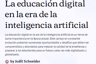 La educación digital en la era de la inteligencia artificial.