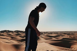 man in desert