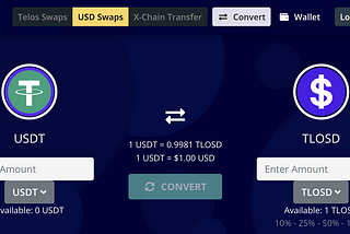 Telos USD Swaps system explained
