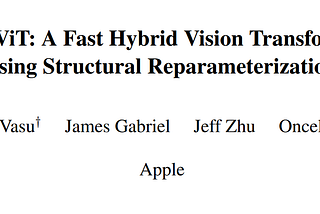 Papers Explained 225: FastViT
