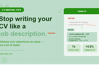 How to Stop Writing Your CV Like a Job Description